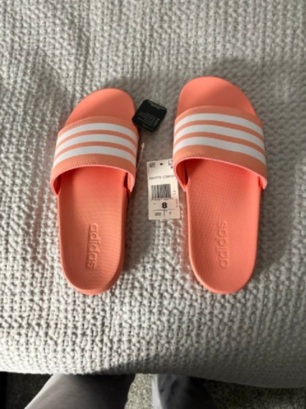 Brand New: Womens Adidas Adilette Slide Sandals Coral (Size 8)